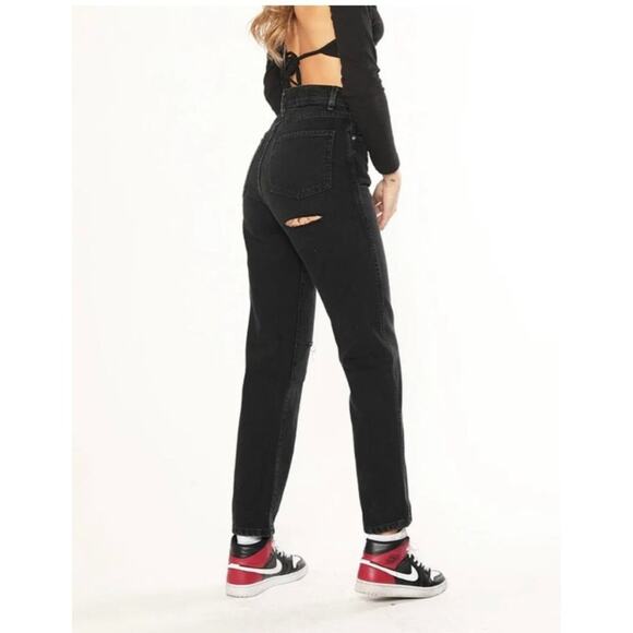 Revice Denim - Slit Knee Straight Leg Jeans in Black - Picture 8 of 8